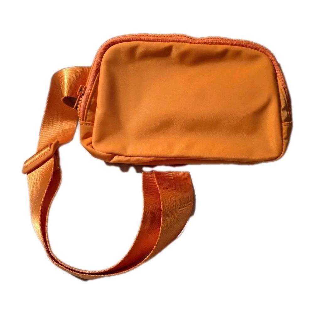 Pink Lily Women's Orange Nylon Crossbody Belt Bag / Fanny Pack Adjustable Strap